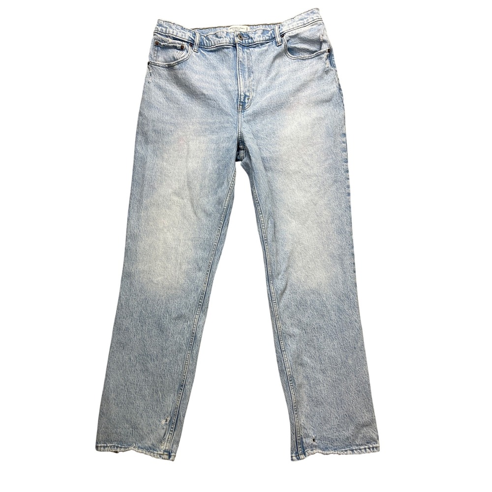 Abercrombie & Fitch 90s Straight Jeans Womens 33/16L Light Wash Ultra High Rise
